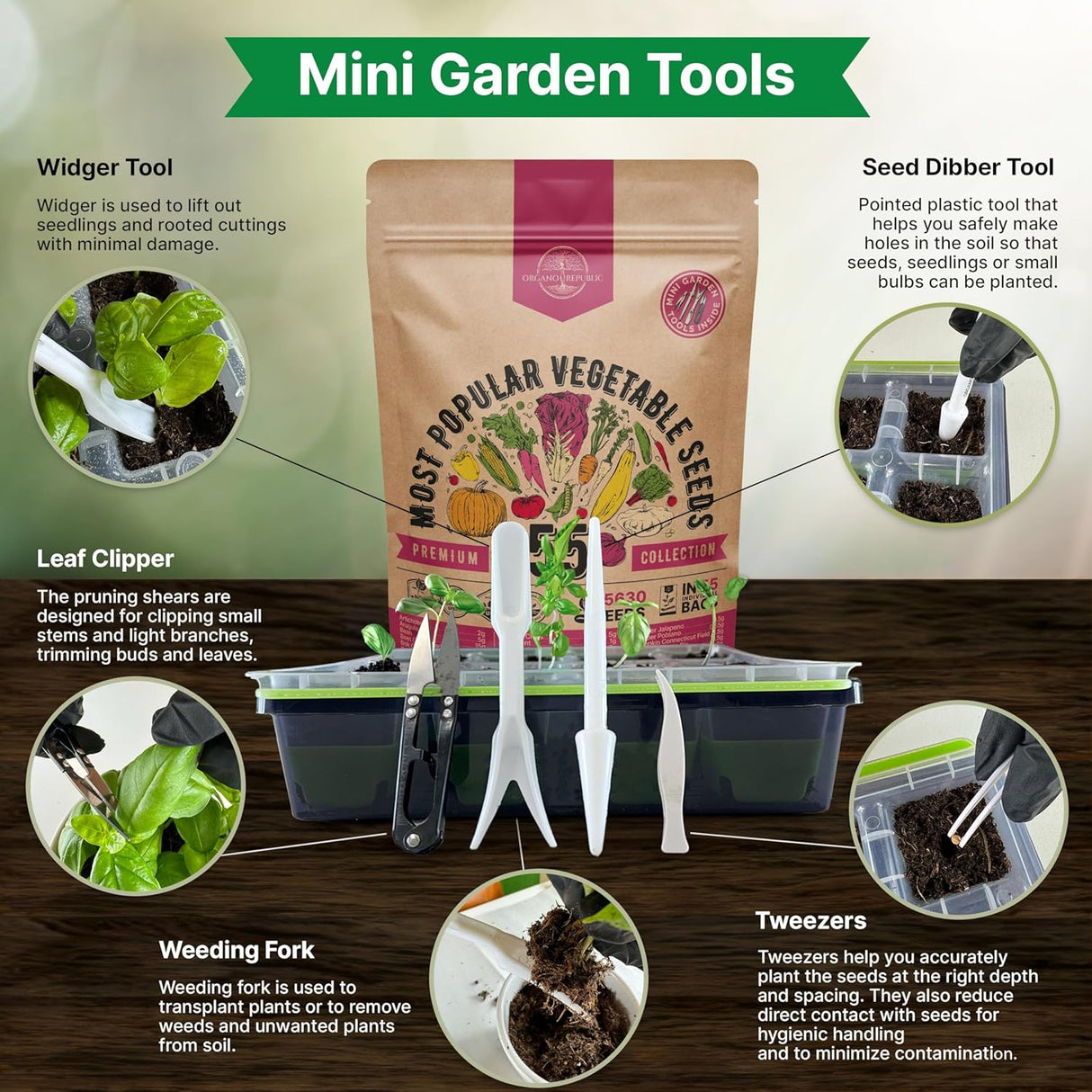 Pack de 55 Semillas No GMO para Huerto - Variedad Heirloom