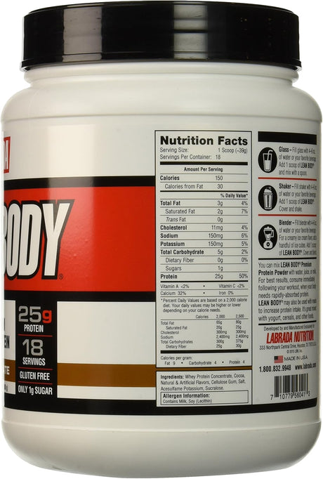Proteína en polvo Lean Body Premium Whey Labrada 24oz