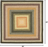 Alfombra redonda reversible de 3' x 3' colección trenzada BRD308A