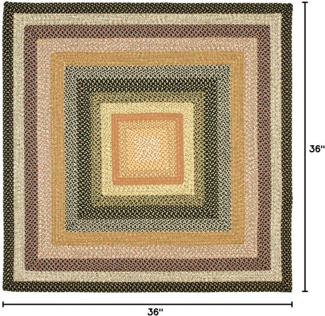 Alfombra redonda reversible de 3' x 3' colección trenzada BRD308A