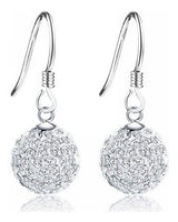 Pendientes colgantes de cristal blanco como la nieve