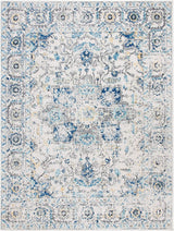 Alfombra de área, diseño medallón nevado, fácil cuidado, MAD603F
