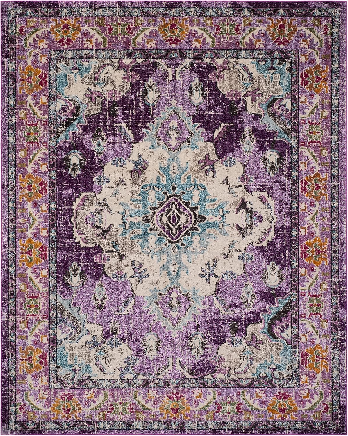 Alfombra Área Boho Chic Medallón Desgastado, Modelo MNC243L