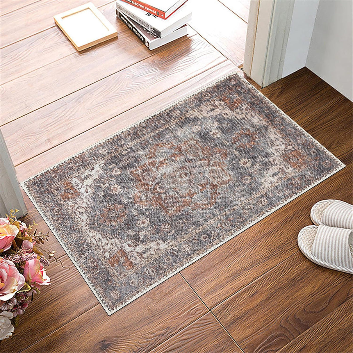 Alfombra Lavable Adiva 2x3 con Antideslizante, Vintage