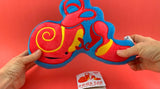 Peluche de Oido interno color azul-rojo. I Heart Guts