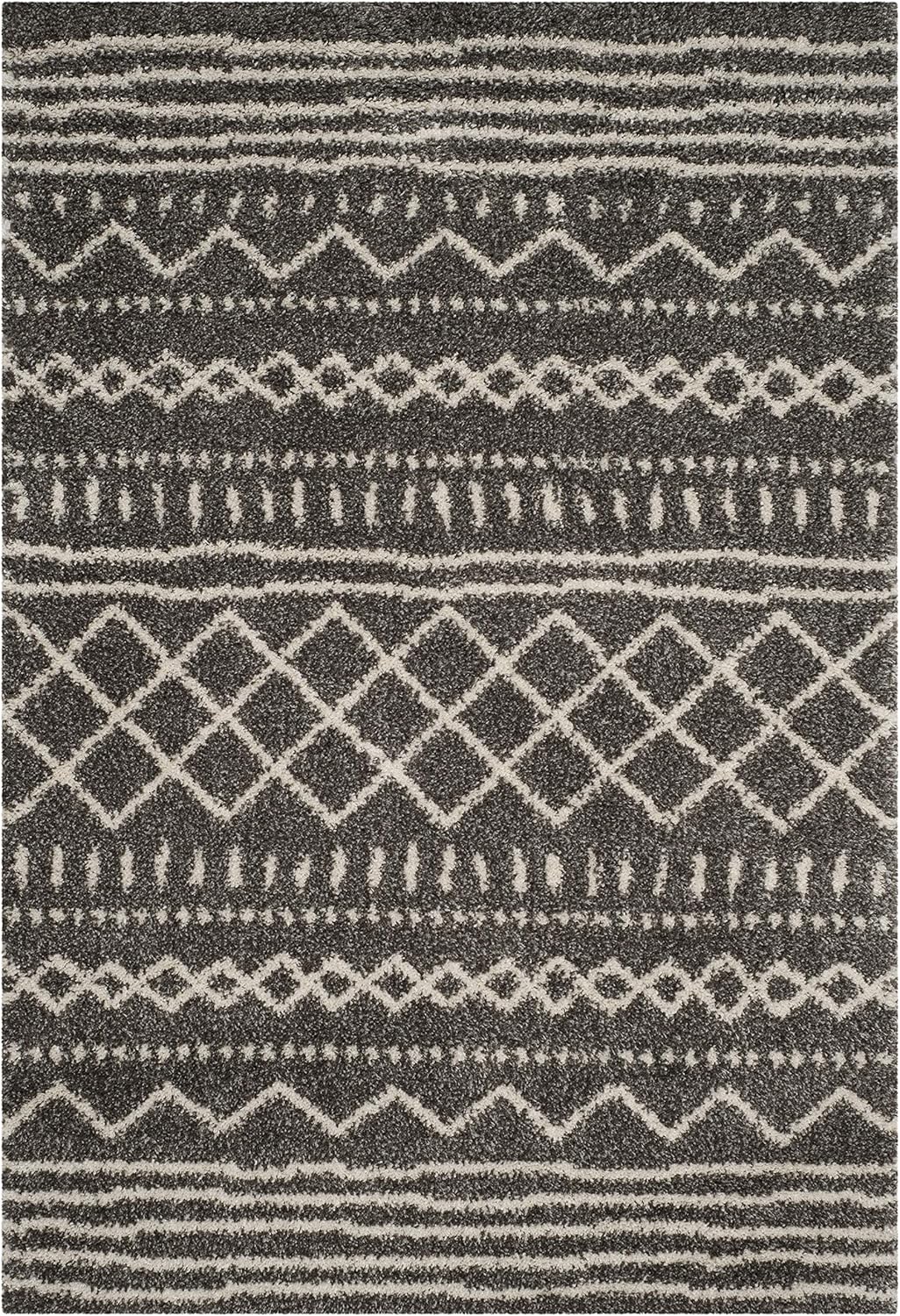 Alfombra de acento Shag - Diseño marroquí, fácil cuidado, ASG741B