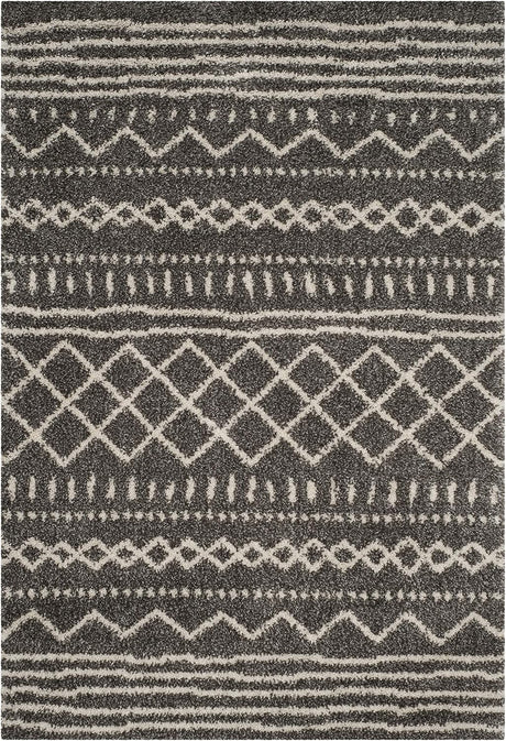 Alfombra de acento Shag - Diseño marroquí, fácil cuidado, ASG741B