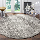 Alfombra Redonda de Diseño Oriental Distresado, Modelo EVK256D