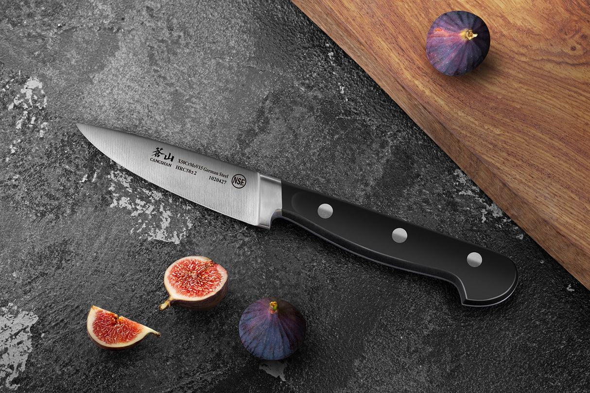 Cuchillo de corte alemán de acero forjado, hoja de 3.5