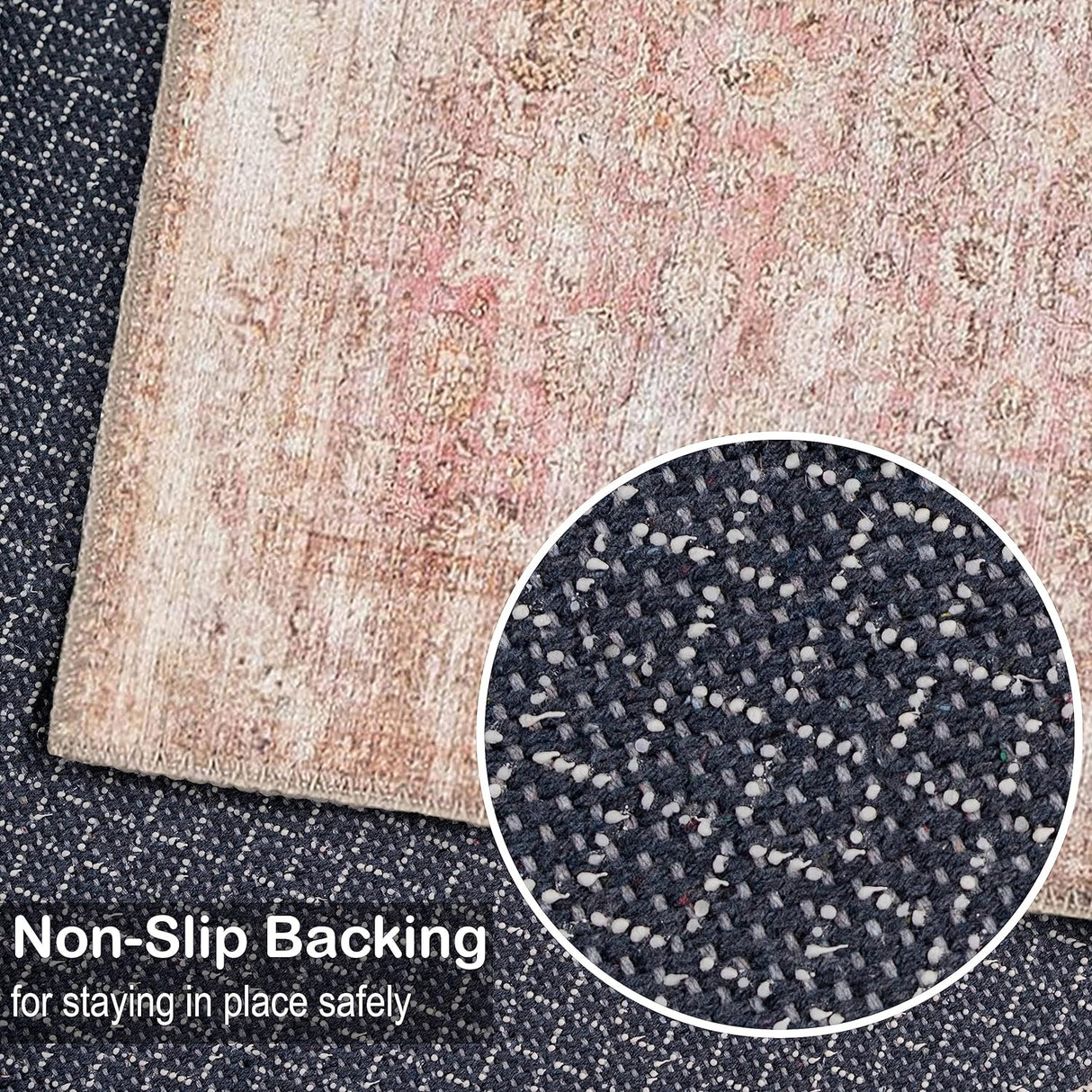 Alfombra Lavable Adiva 2x3 con Antideslizante, Vintage, 2' x 3