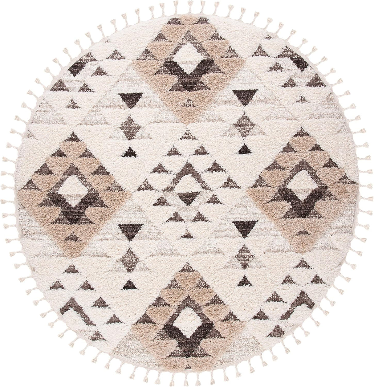 Alfombra Redonda de Estilo Boho, 11' de Diámetro, MTS688A
