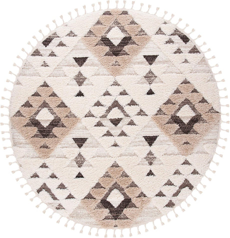Alfombra Redonda de Estilo Boho, 11' de Diámetro, MTS688A