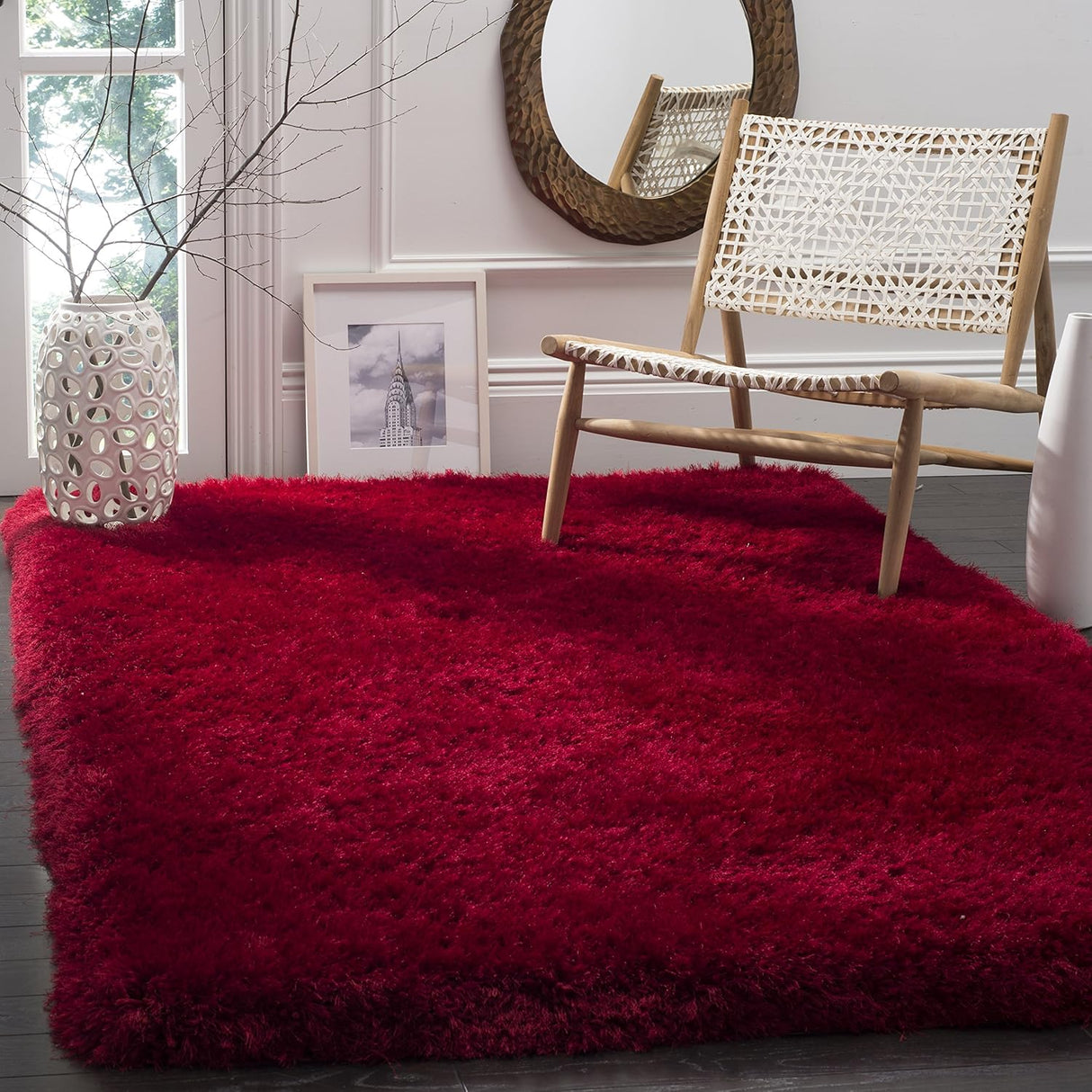 Alfombra Shag 4' x 6' SAFAVIEH, 3.2 gruesa, modelo SGX160E