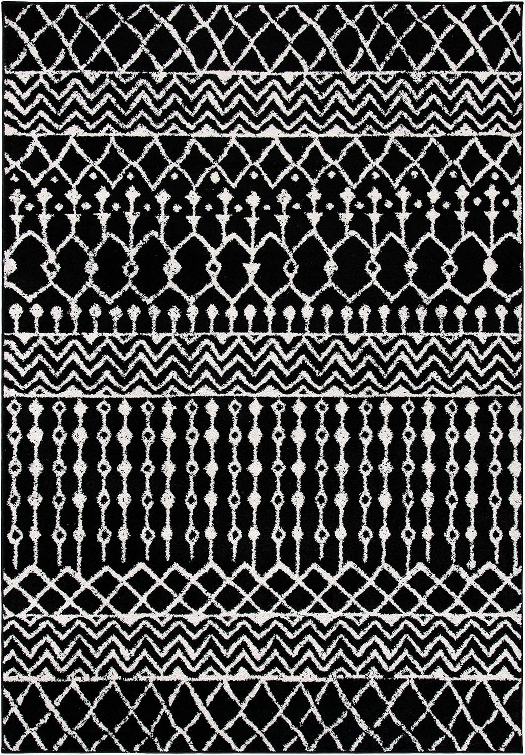 Alfombra de acento Tulum - Diseño boho marroquí, fácil cuidado