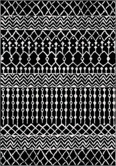 Alfombra de acento Tulum - Diseño boho marroquí, fácil cuidado
