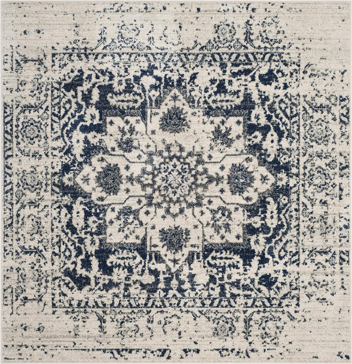 Alfombra Cuadrada, Diseño de Medallón, Fácil Cuidado, MAD603D