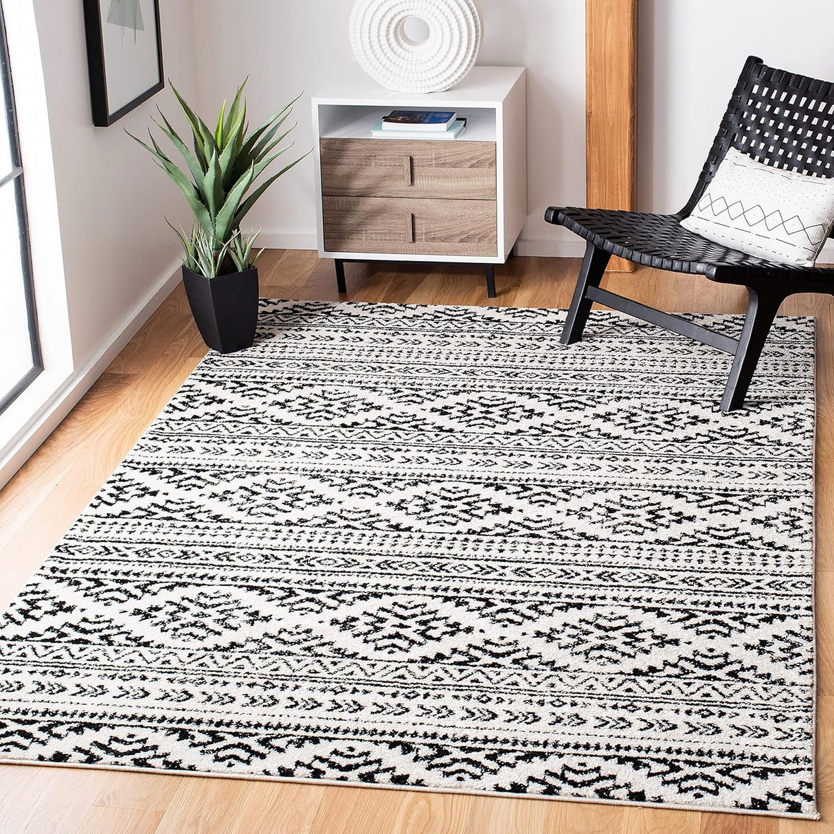 Alfombra área cuadrada estilo boho tribal modelo TUL272B