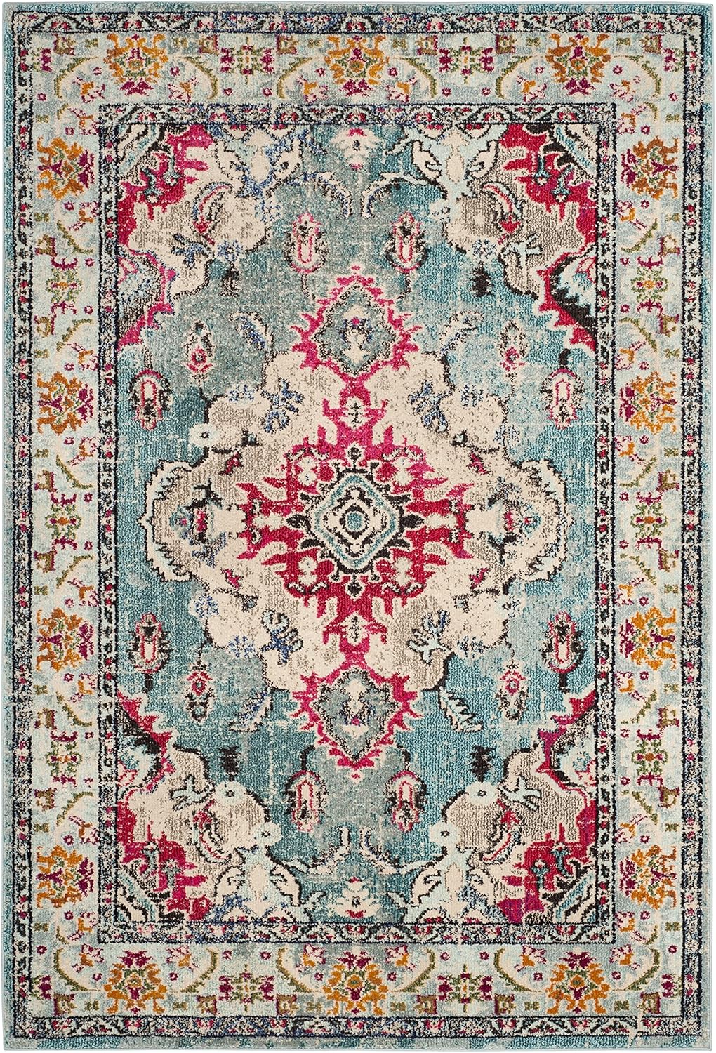 Alfombra Area Boho Chic Medallón Diseño Distinguido - MNC243J