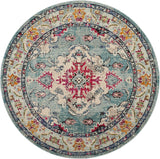 Alfombra Redonda Boho Chic Medallón Distressed MNC243J