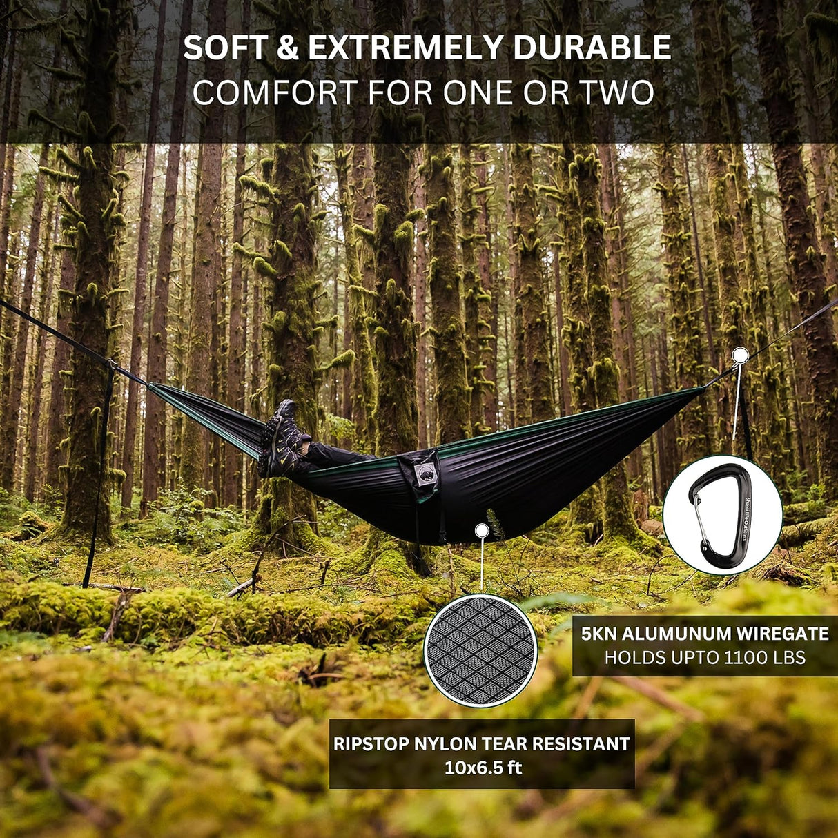 Hamaca de Camping con Red Antiinsectos y Lona Impermeable