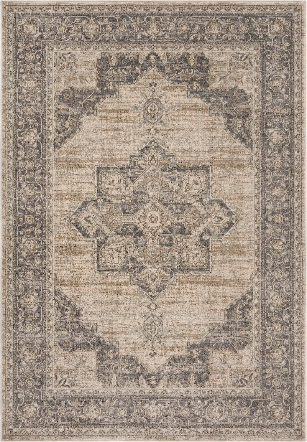 Alfombra de Área Medallón Desgastado, Fácil Cuidado, BNT865B