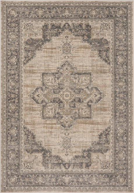 Alfombra de Área Medallón Desgastado, Fácil Cuidado, BNT865B