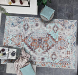 Alfombra Adiva Lavable 6x9, Antideslizante, Vintage, Modelo 6' x 9
