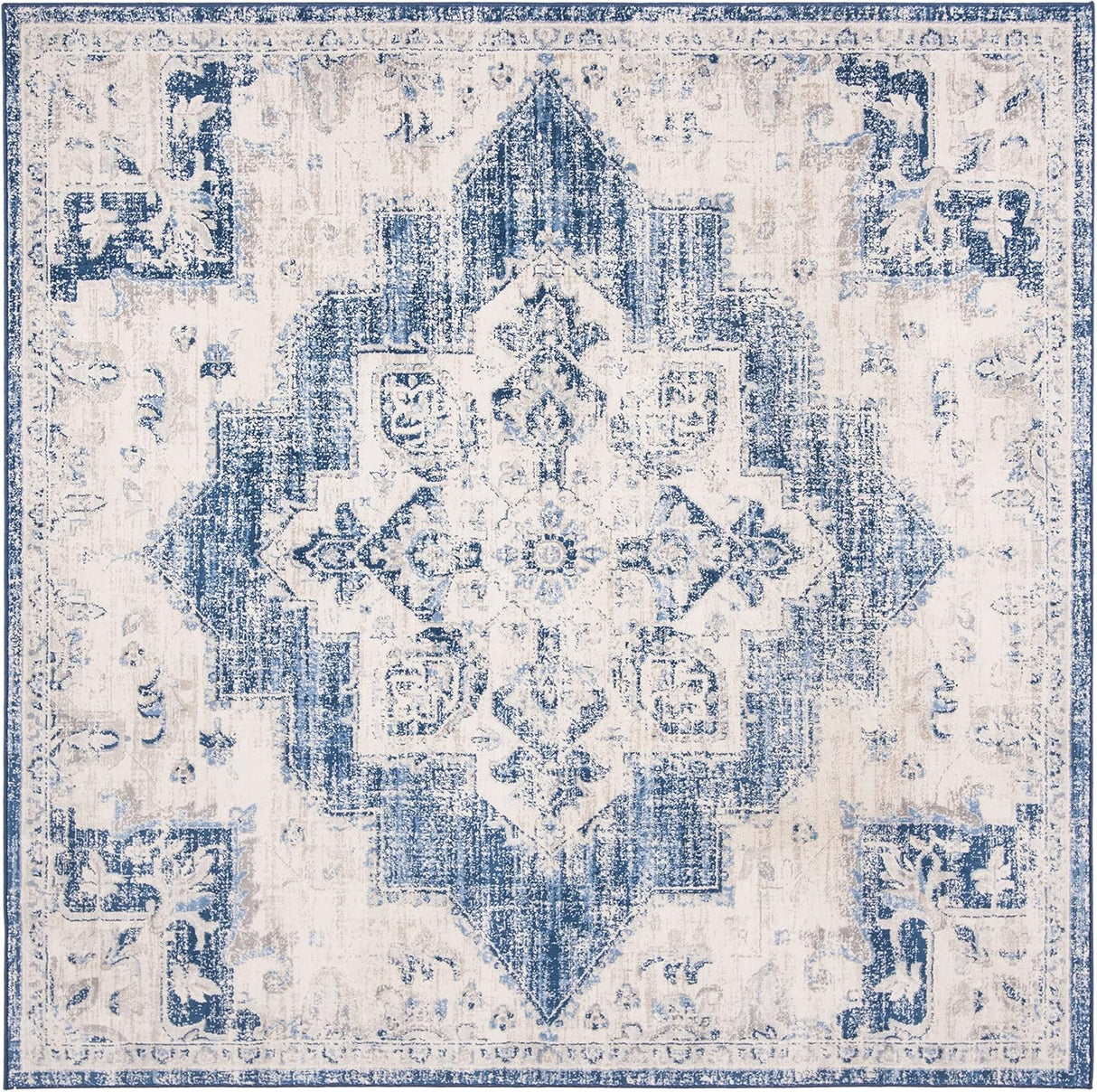 Alfombra de área cuadrada, diseño de medallón, modelo BNT865A