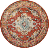 Alfombra Redonda Boho Chic Medallón, Diseño Distressed, MNC243H