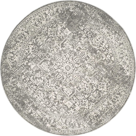 Alfombra Redonda de Diseño Oriental Distresado, Modelo EVK256D