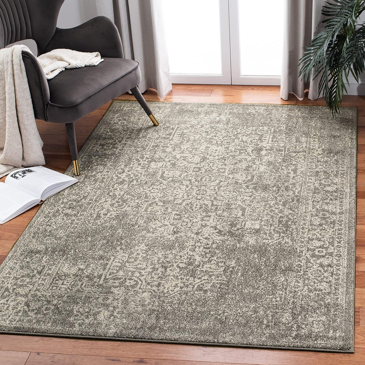 Alfombra Oriental Distressed No Desprende Pelusa EVK256S