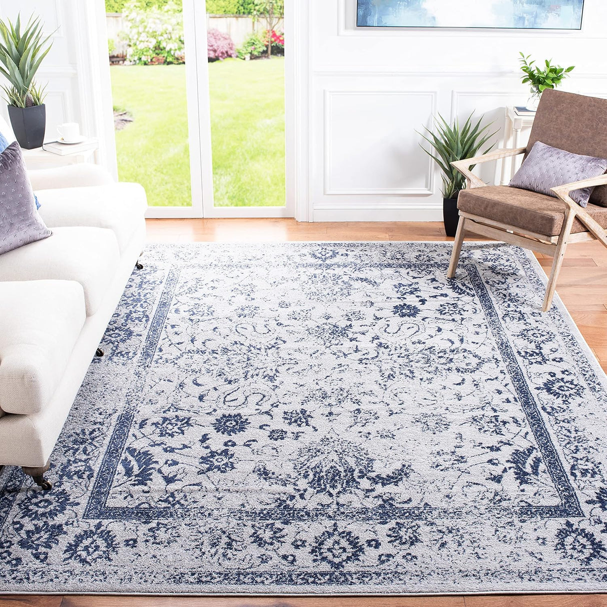 Alfombra Área Oriental Desgastada 8' x 10', Ideal para Tráfico