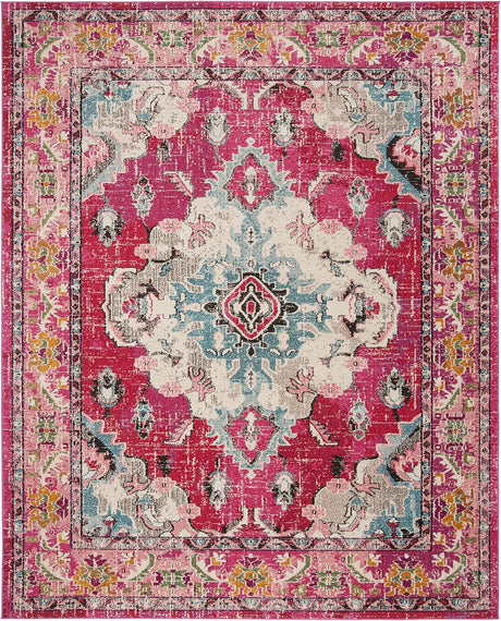 Alfombra Grande Boho Chic Medallón Diseño Distressed MNC243D