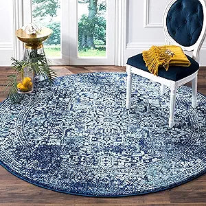 Alfombra Redonda Oriental Desgastada EVK256A para Sala