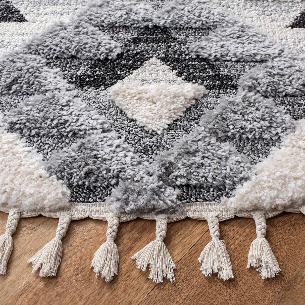 Alfombra Redonda Boho Shag de 2 Pulgadas MTS688F