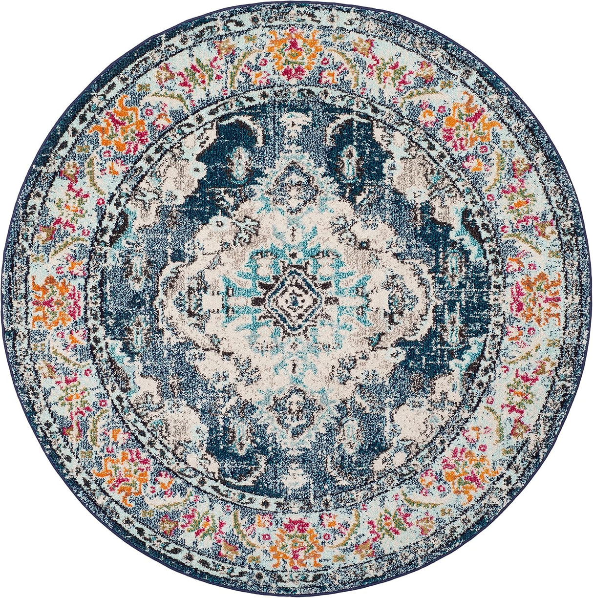 Alfombra Boho Chic Medallón Distressed 11' Redonda MNC243N