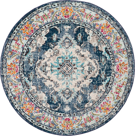 Alfombra redonda Boho Chic Medallón Distressed MNC243N