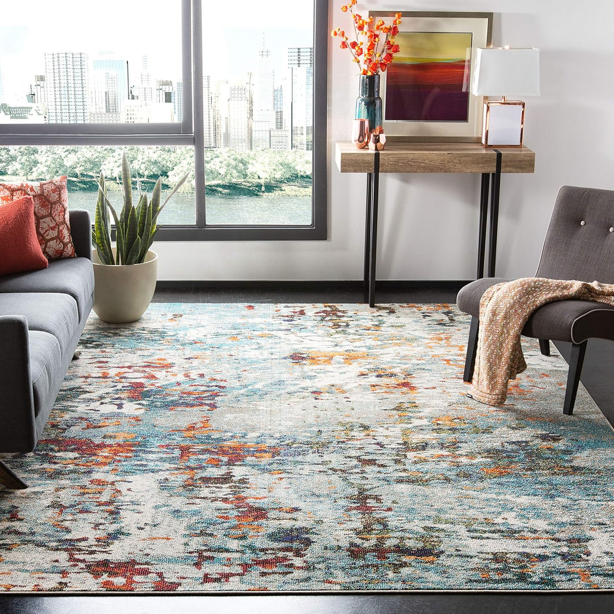 Alfombra Moderna Abstracta SAFAVIEH, Fácil Cuidado, MAD471F