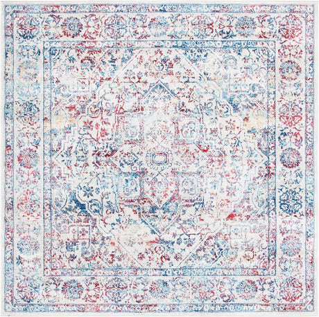 Alfombra Cuadrada Medallón Distressed, Fácil Cuidado, BNT832B