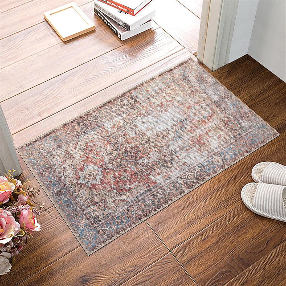 Alfombra Adiva Lavable 2x3ft Antideslizante Vintage