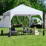 Tienda de Playa: Carpa Plegable 10x10 con Ventilación Blanca