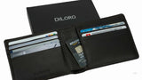 DiLoro -Billetera de piel fina para hombre,bolsillo bifold