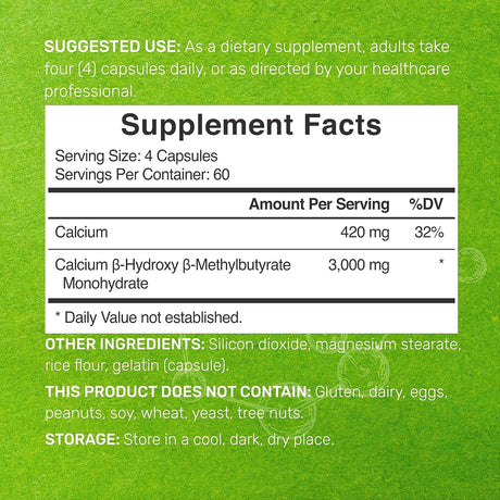 Suplementos HMB ultra fuertes 240 cápsulas DEAL SUPPLEMENT