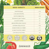 Semillas Orgánicas Sereniseed - No GMO, 10 Variedades