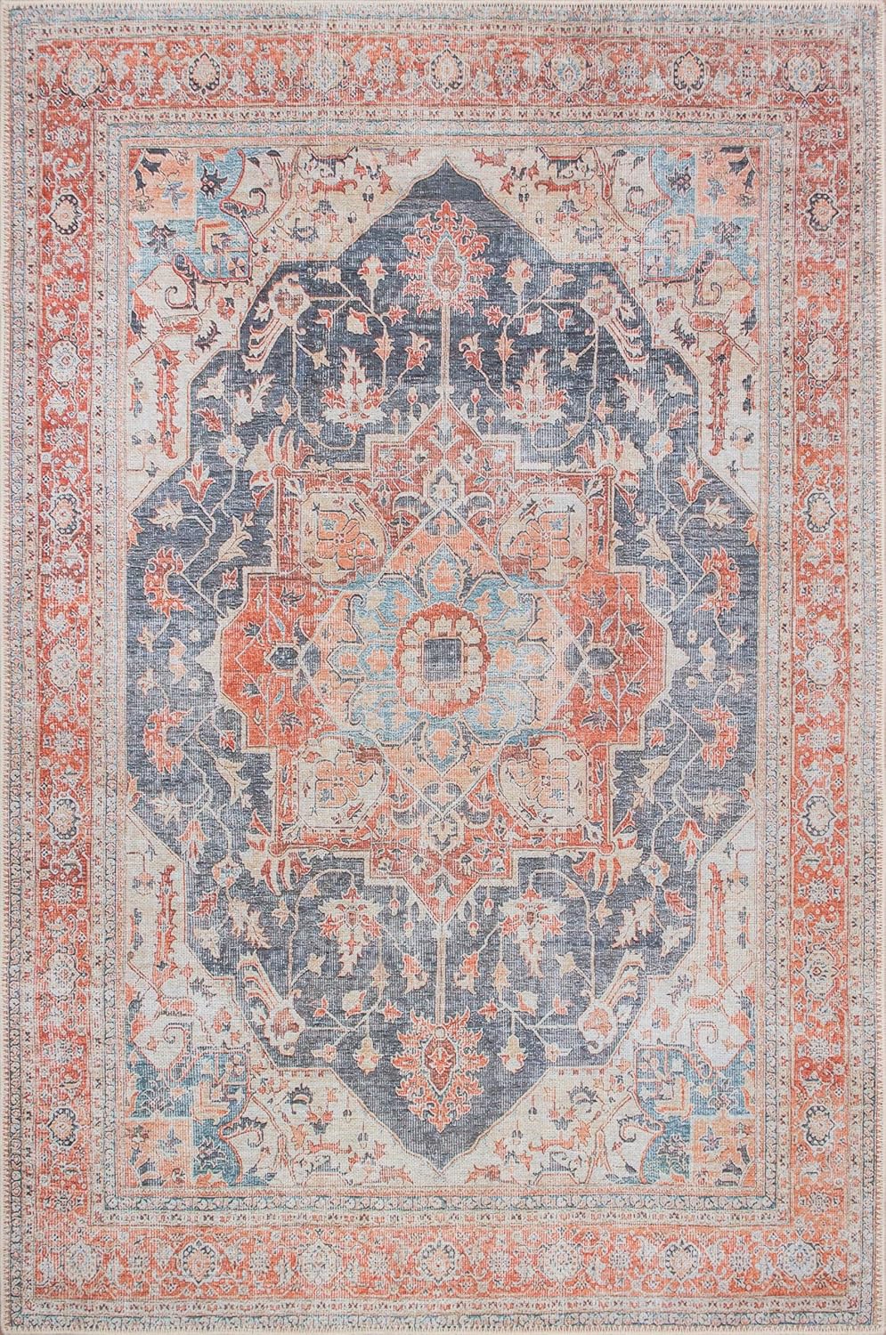 Alfombra Adiva Lavable 3x5 Antideslizante Vintage 3' x 5