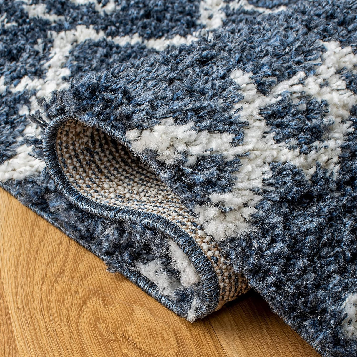 Alfombra de área Shag - Diseño marroquí, fácil cuidado, ASG741L