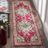Alfombra Runner Boho Chic Medallón Distressed, Modelo MNC243D