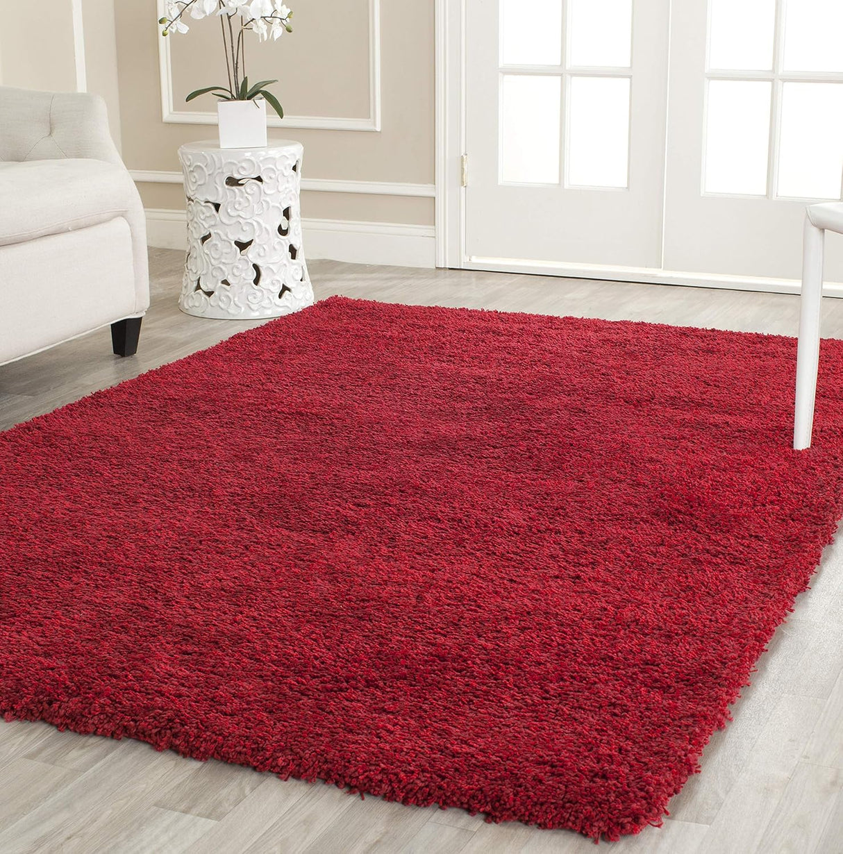 Alfombra de área cuadrada premium de 4' con pelo largo SG151
