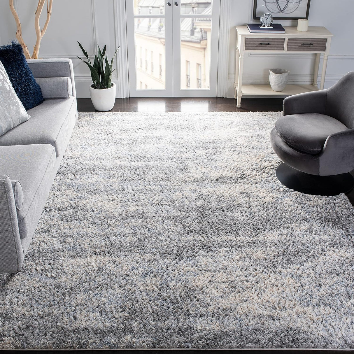 Alfombra Shag Moderna SAFAVIEH, Diseño Abstracto, BER219G