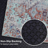 Alfombra Adiva Lavable 6x9, Antideslizante, Vintage, Modelo 6' x 9